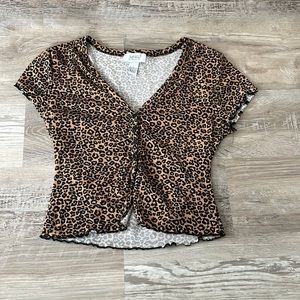 Just Polly| Animal Print Button Up Shirt